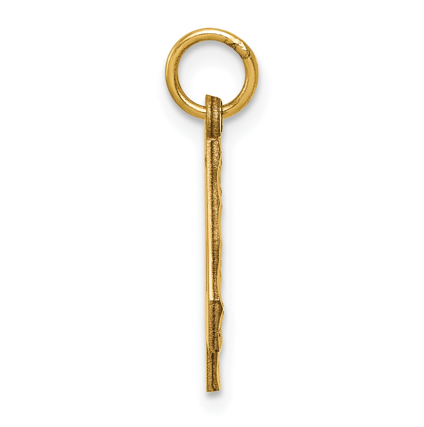 10K Yellow Gold Casted Medium Diamond-cut Number 4 Charm