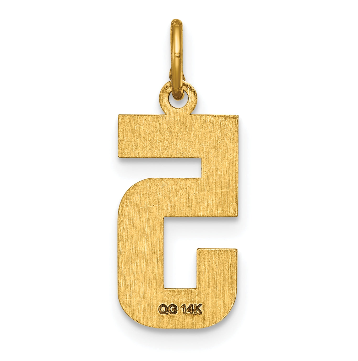 10K Yellow Gold Casted Medium Diamond-cut Number 5 Charm