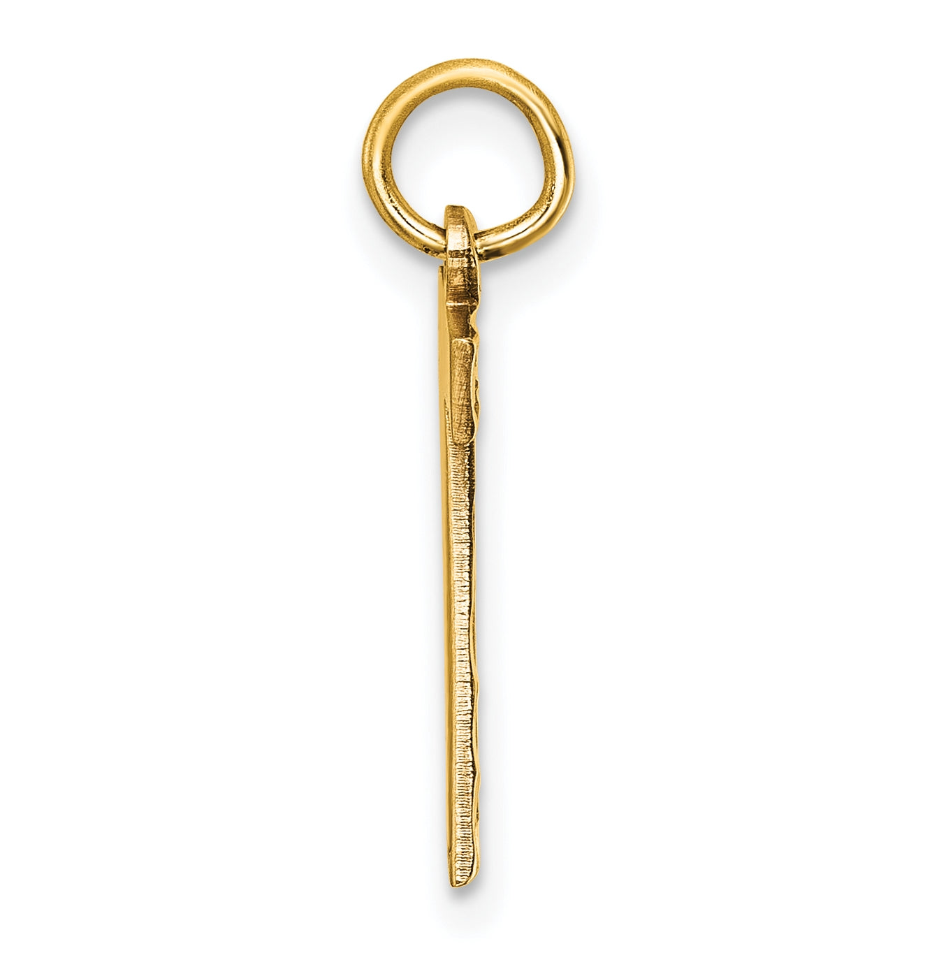 10K Yellow Gold Casted Medium Diamond-cut Number 7 Charm