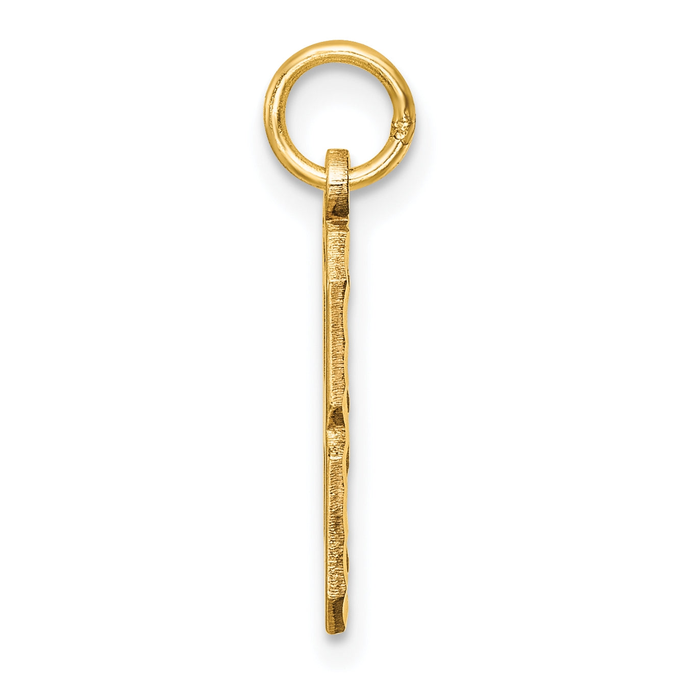 10K Yellow Gold Casted Medium Diamond-cut Number 8 Charm