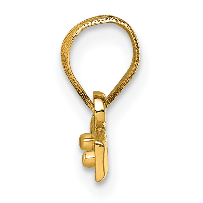 10K Yellow Gold Casted Medium Diamond-cut Top Charm