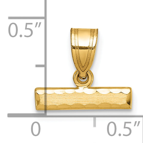 10K Yellow Gold Casted Medium Diamond-cut Top Charm