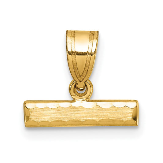 10K Yellow Gold Casted Medium Diamond-cut Top Charm