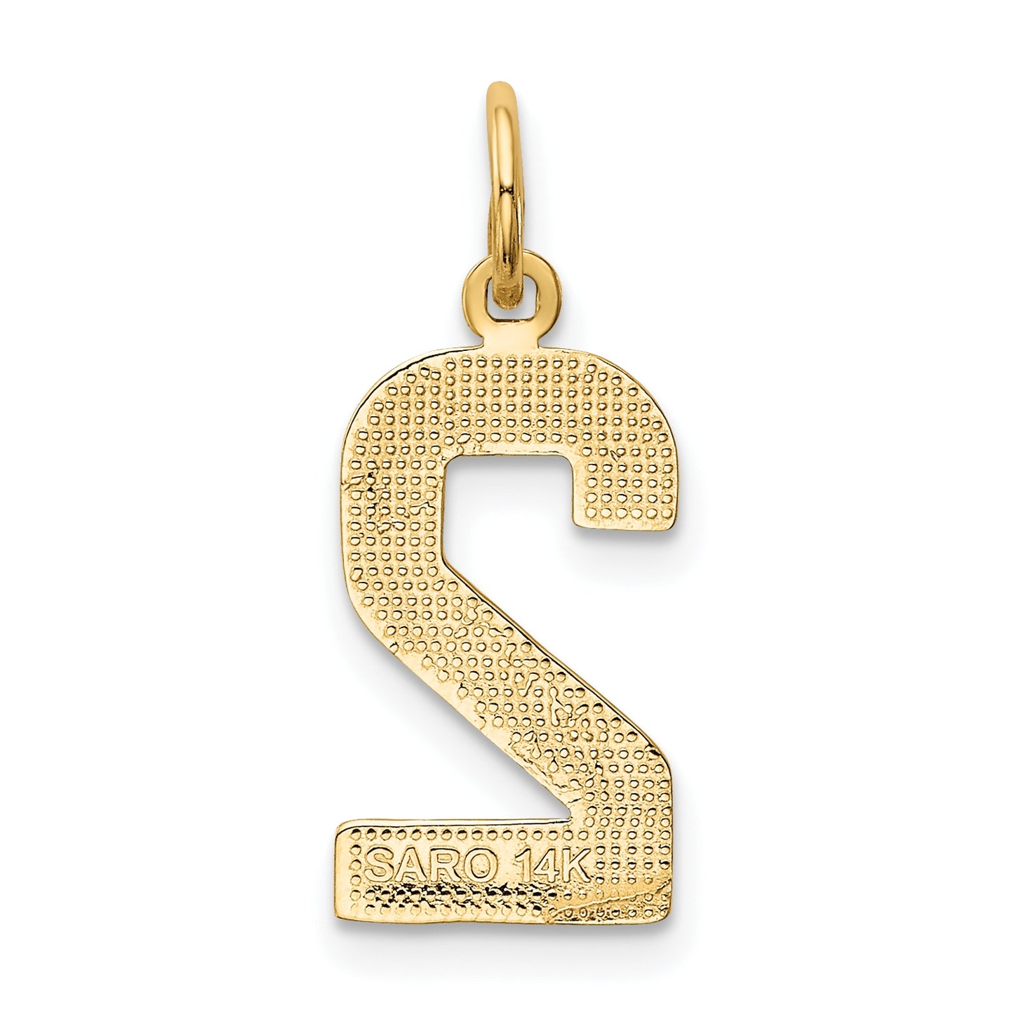 10K Yellow Gold Casted Medium Polished Number 2 Charm