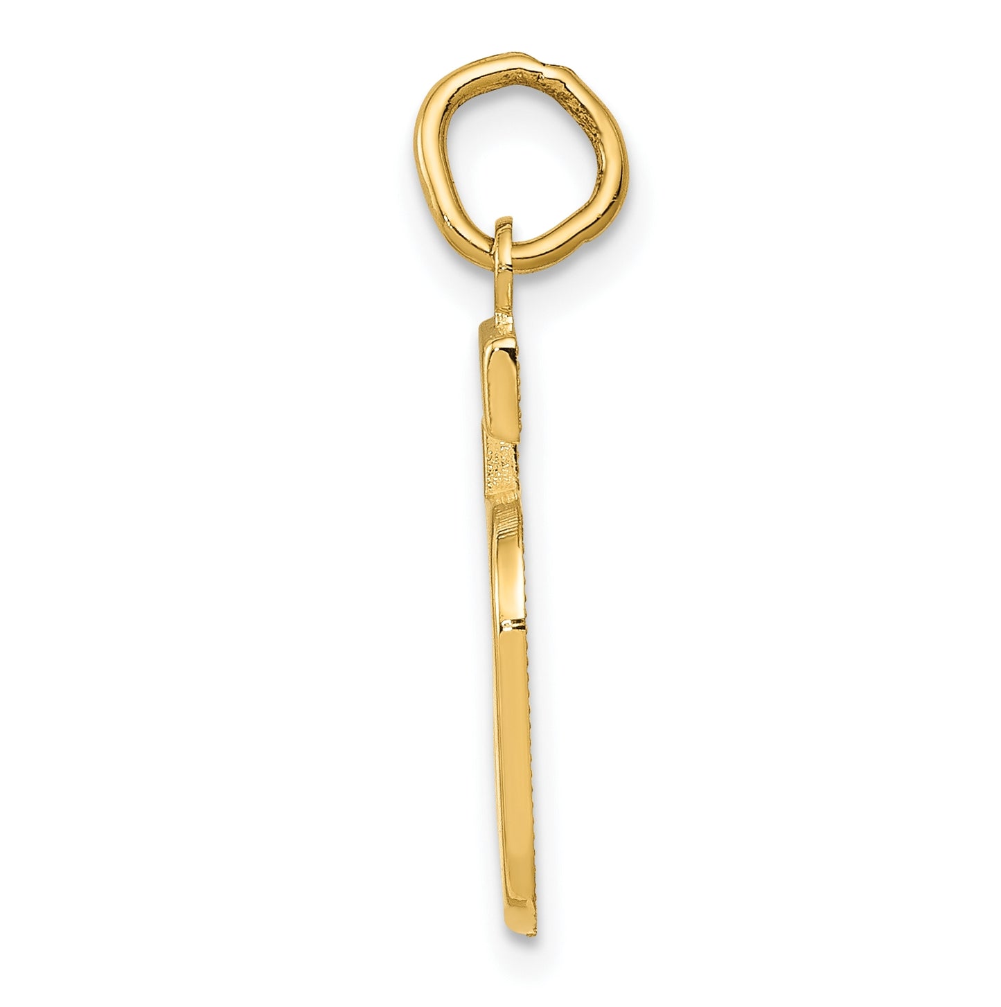10K Yellow Gold Casted Medium Polished Number 5 Charm