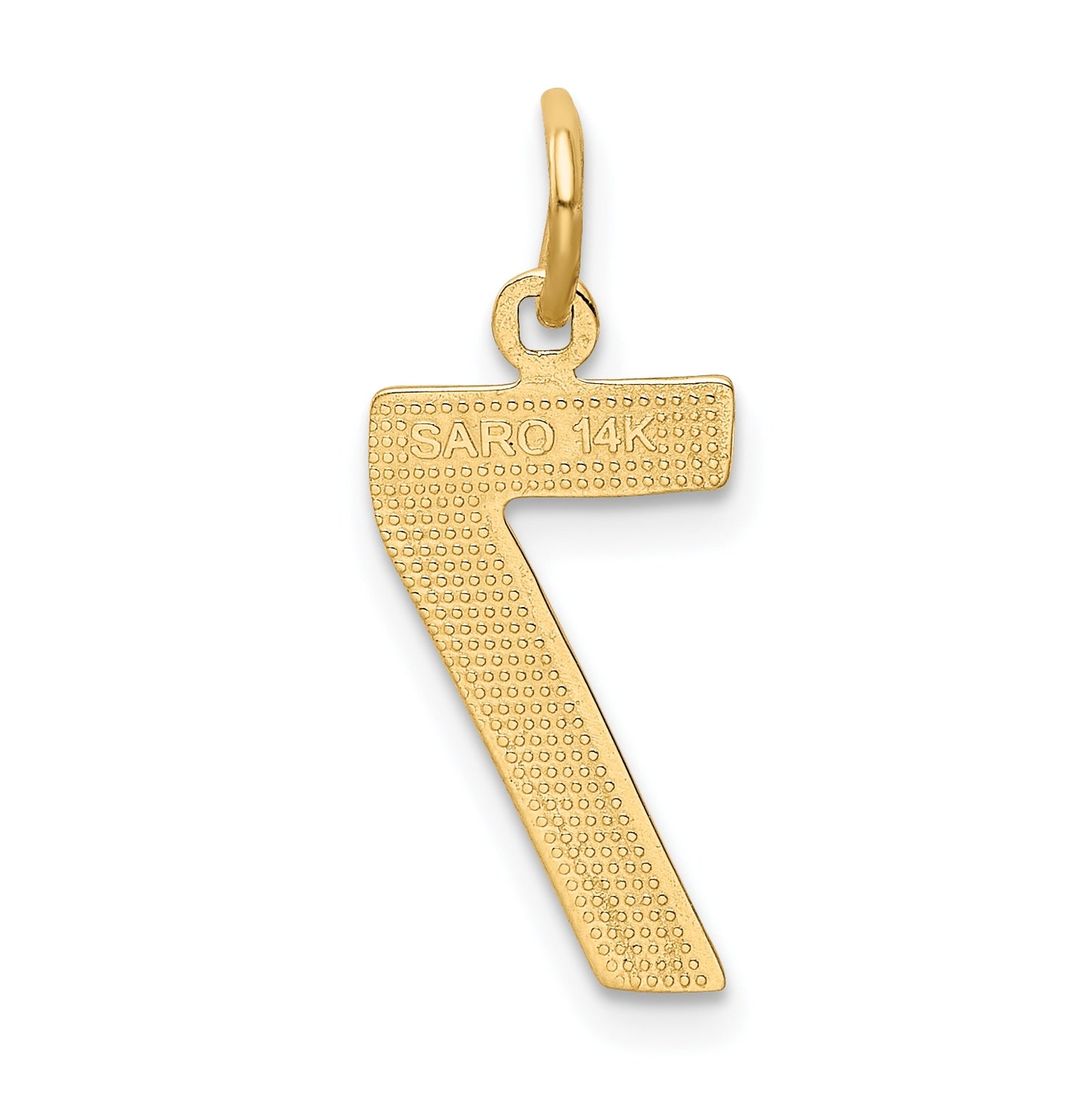 10K Yellow Gold Casted Medium Polished Number 7 Charm
