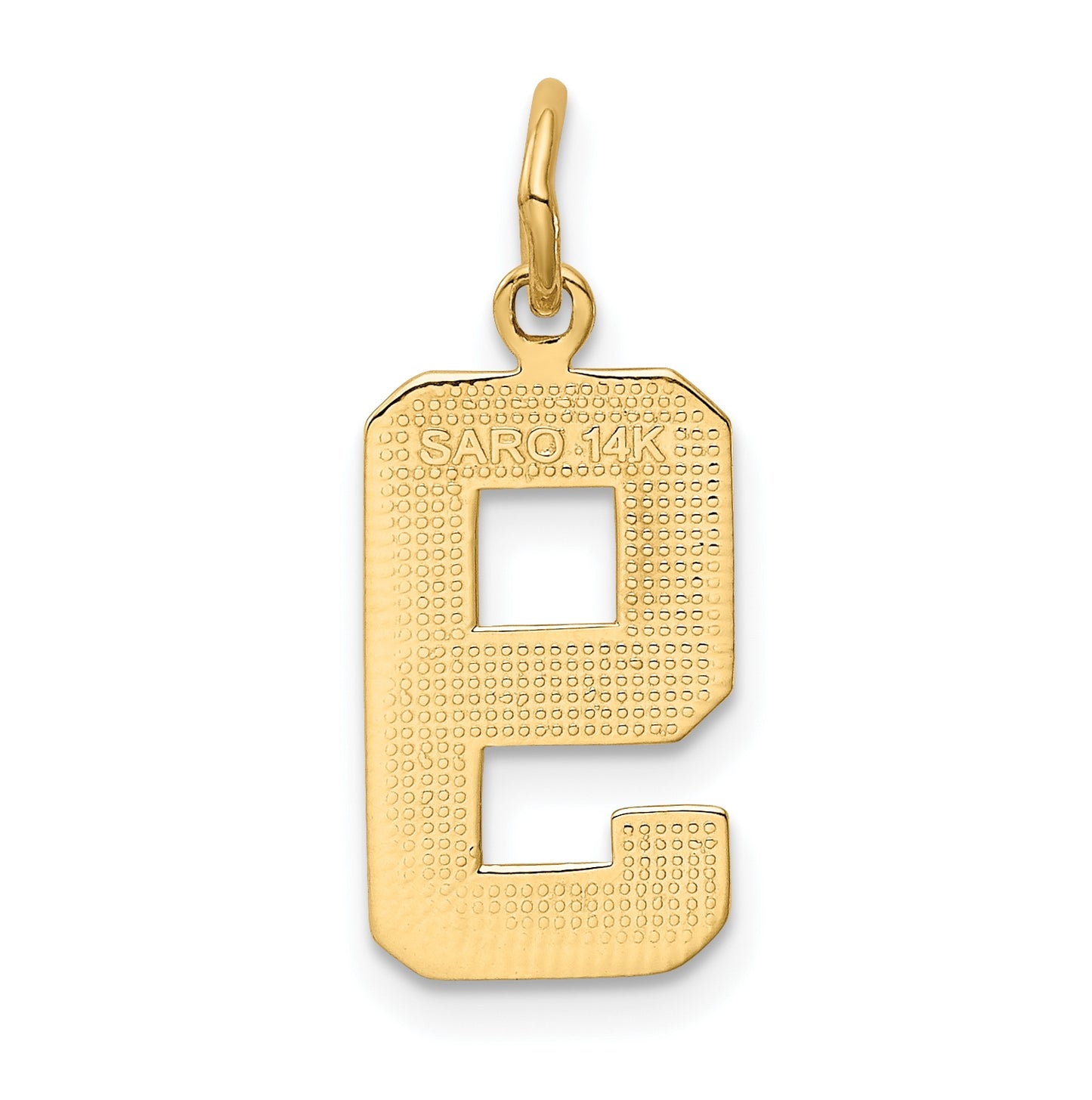 10K Yellow Gold Casted Medium Polished Number 9 Charm