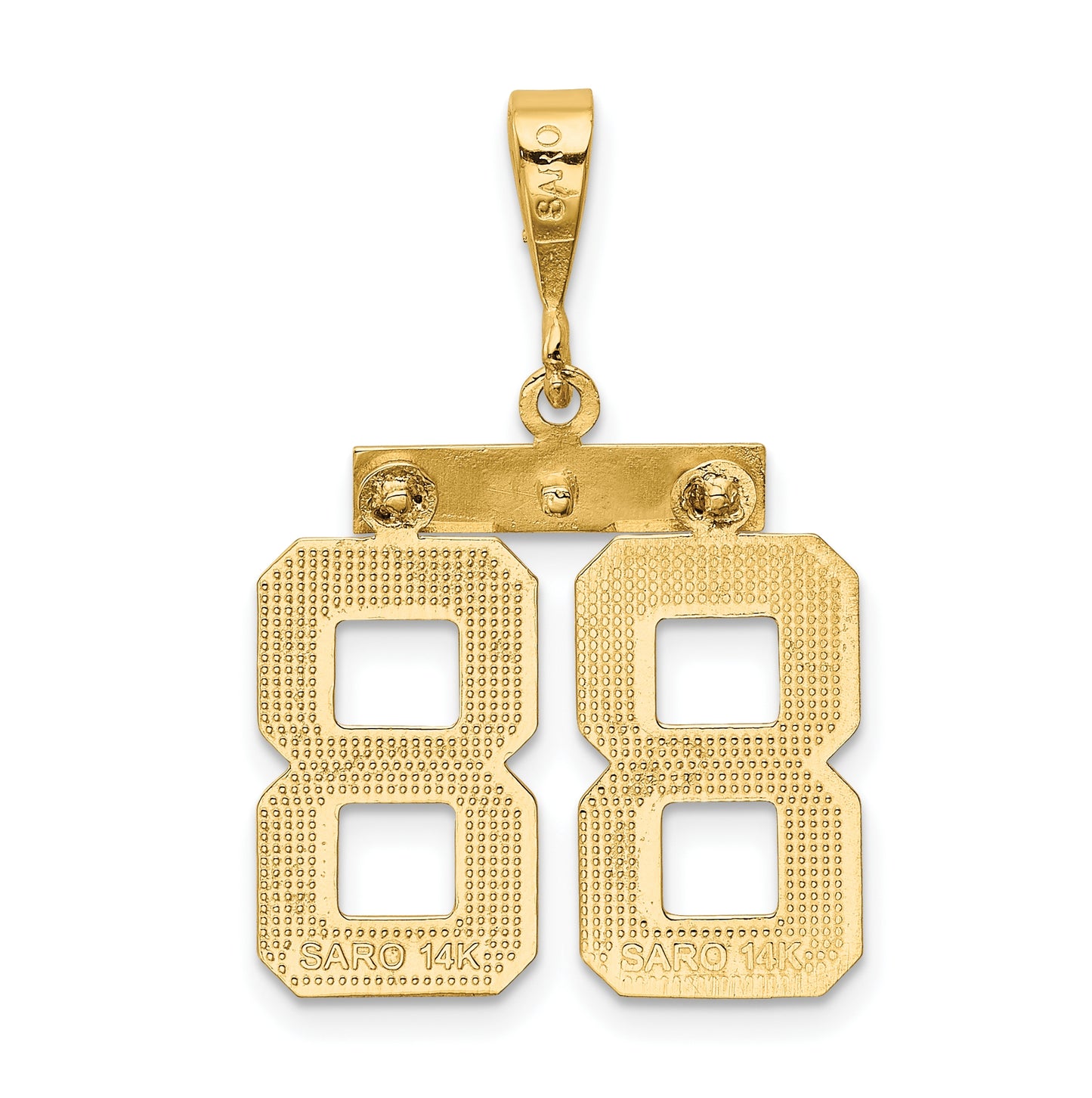 10K Yellow Gold Casted Medium Polished Number 88 Charm