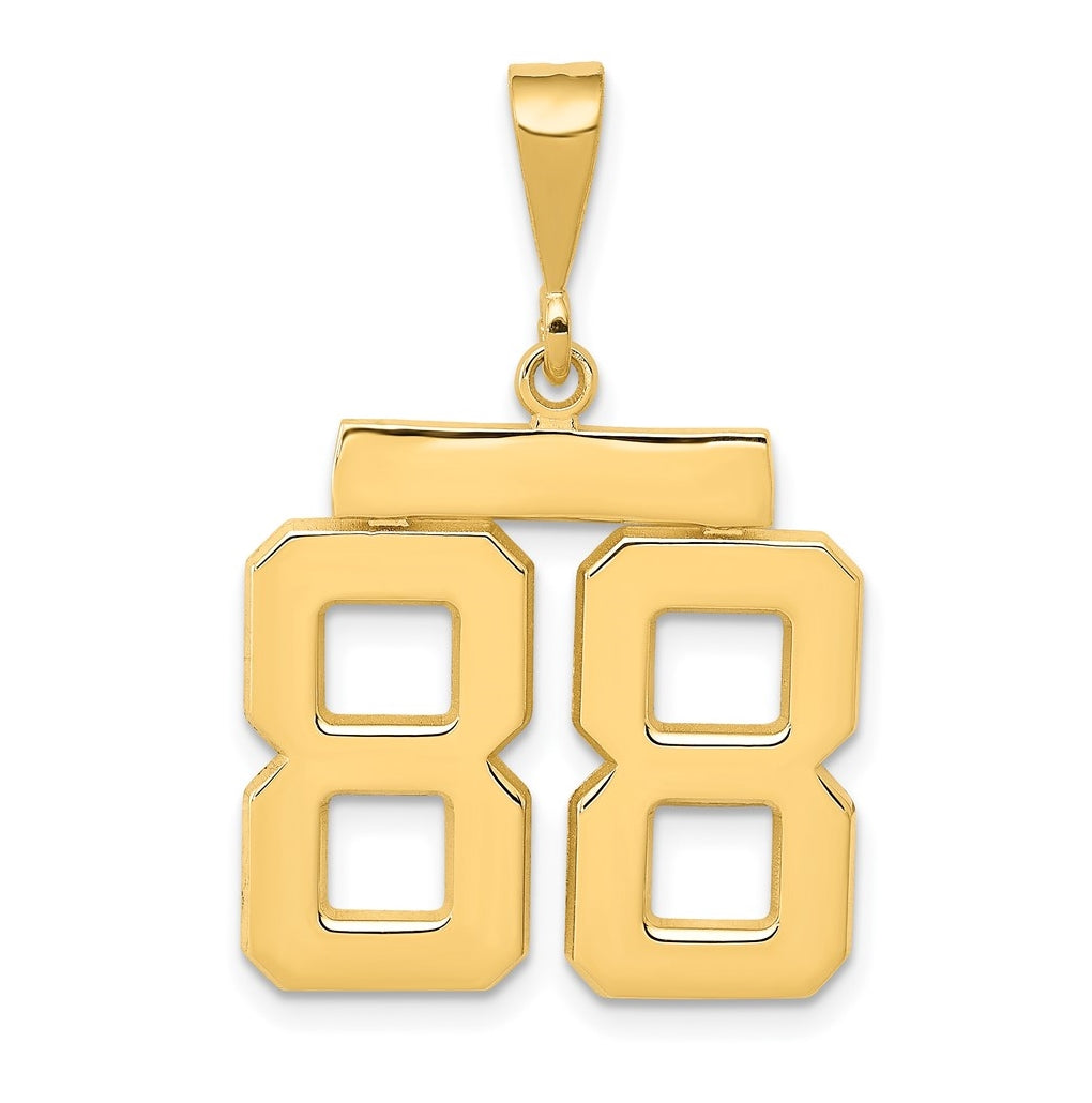 10K Yellow Gold Casted Medium Polished Number 88 Charm