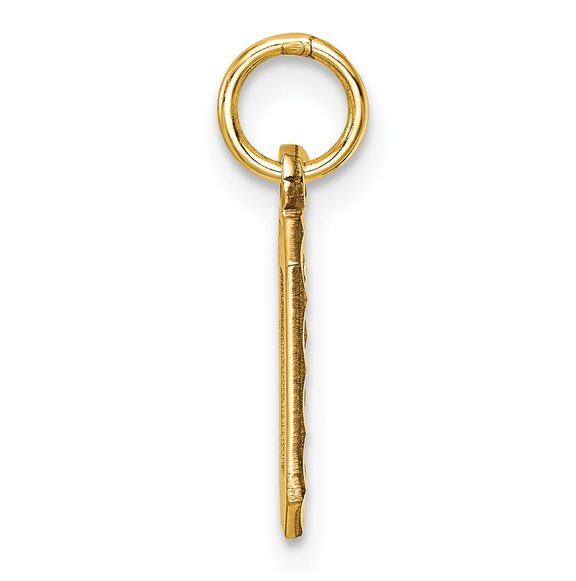 10K Yellow Gold Casted Small Diamond-cut Number 0 Charm