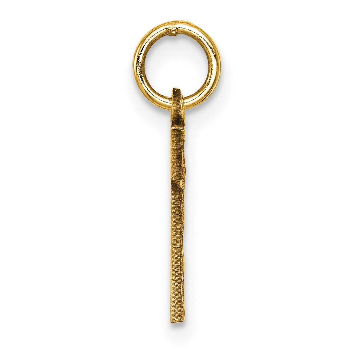 10K Yellow Gold Casted Small Diamond-cut Number 1 Charm