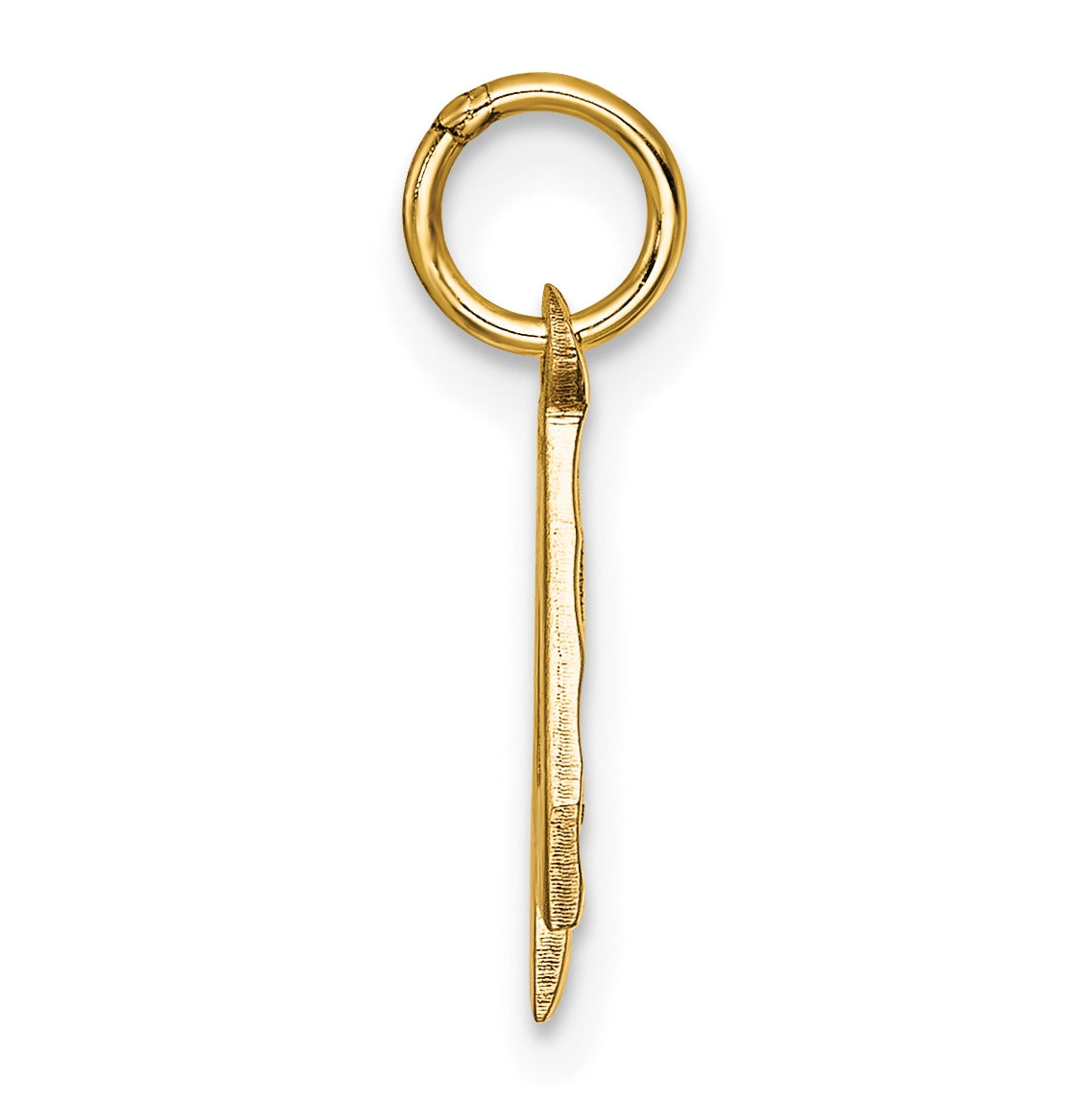 10K Yellow Gold Casted Small Diamond-cut Number 4 Charm
