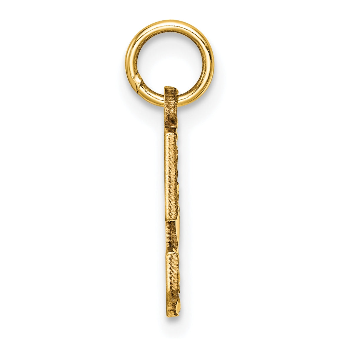 10K Yellow Gold Casted Small Diamond-cut Number 5 Charm