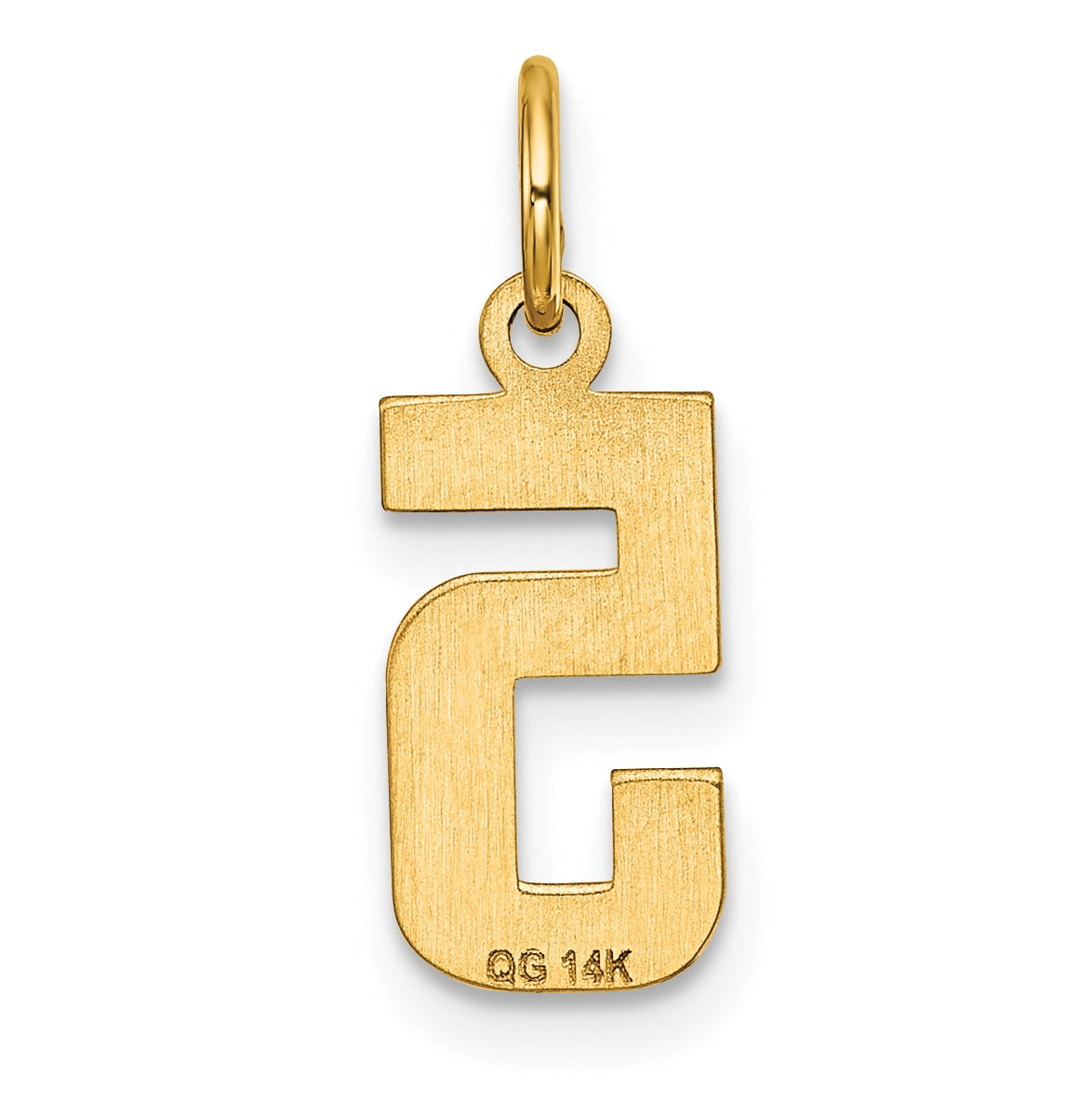 10K Yellow Gold Casted Small Diamond-cut Number 5 Charm