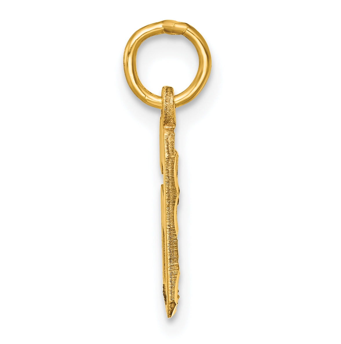 10K Yellow Gold Casted Small Diamond-cut Number 6 Charm