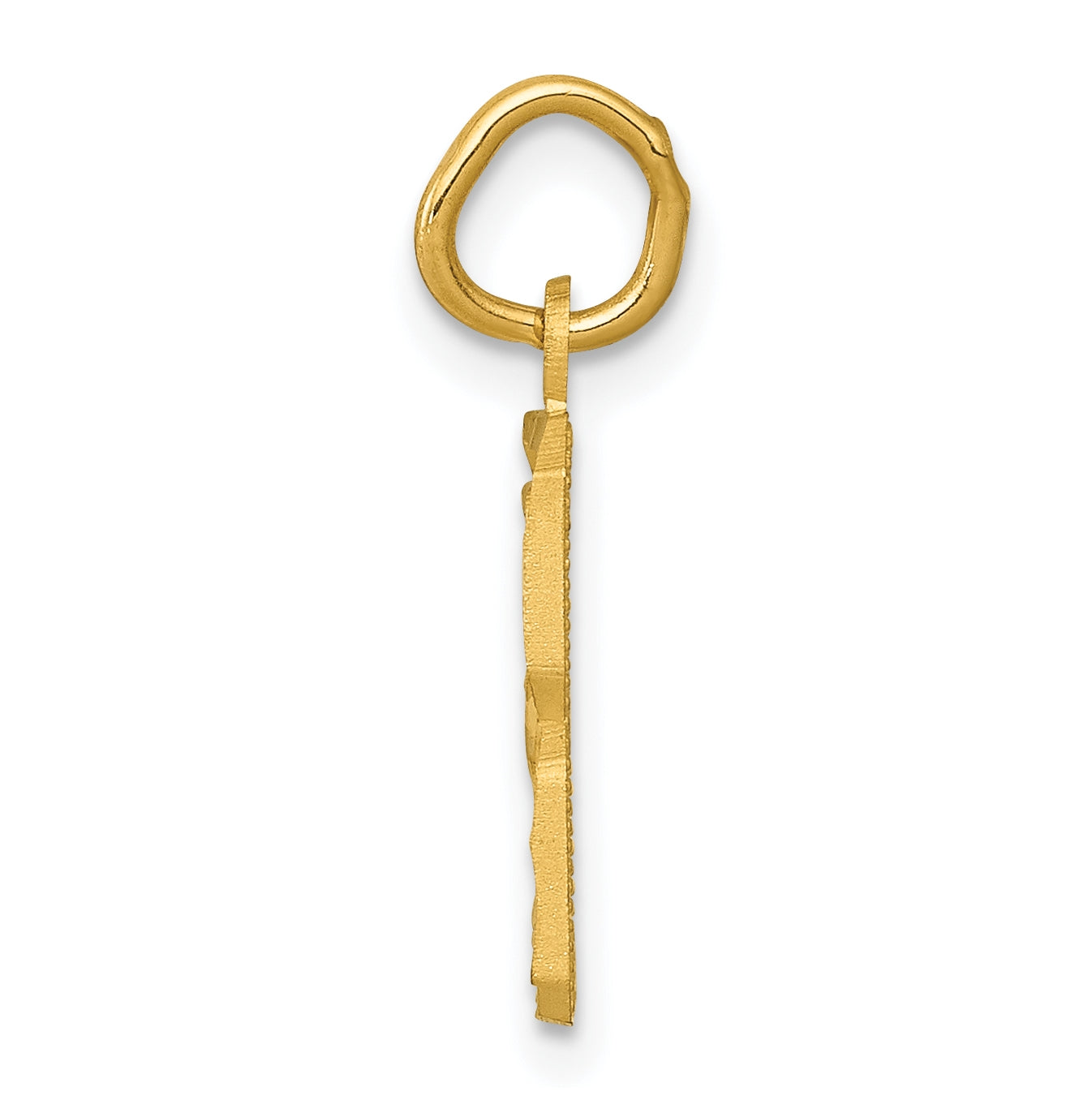 10K Yellow Gold Casted Small Diamond-cut Number 8 Charm