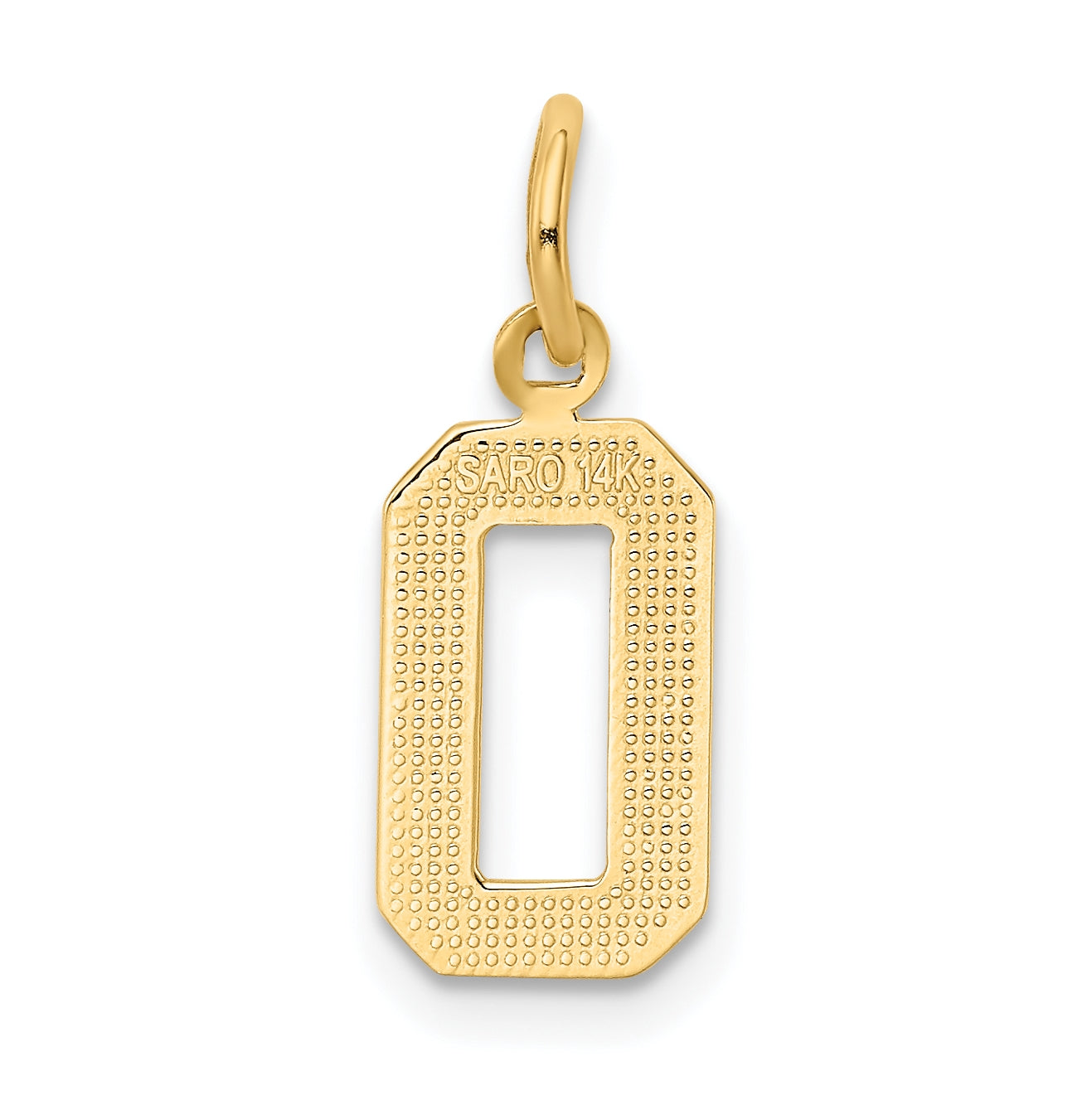 10K Yellow Gold Casted Small Polished Number 0 Charm
