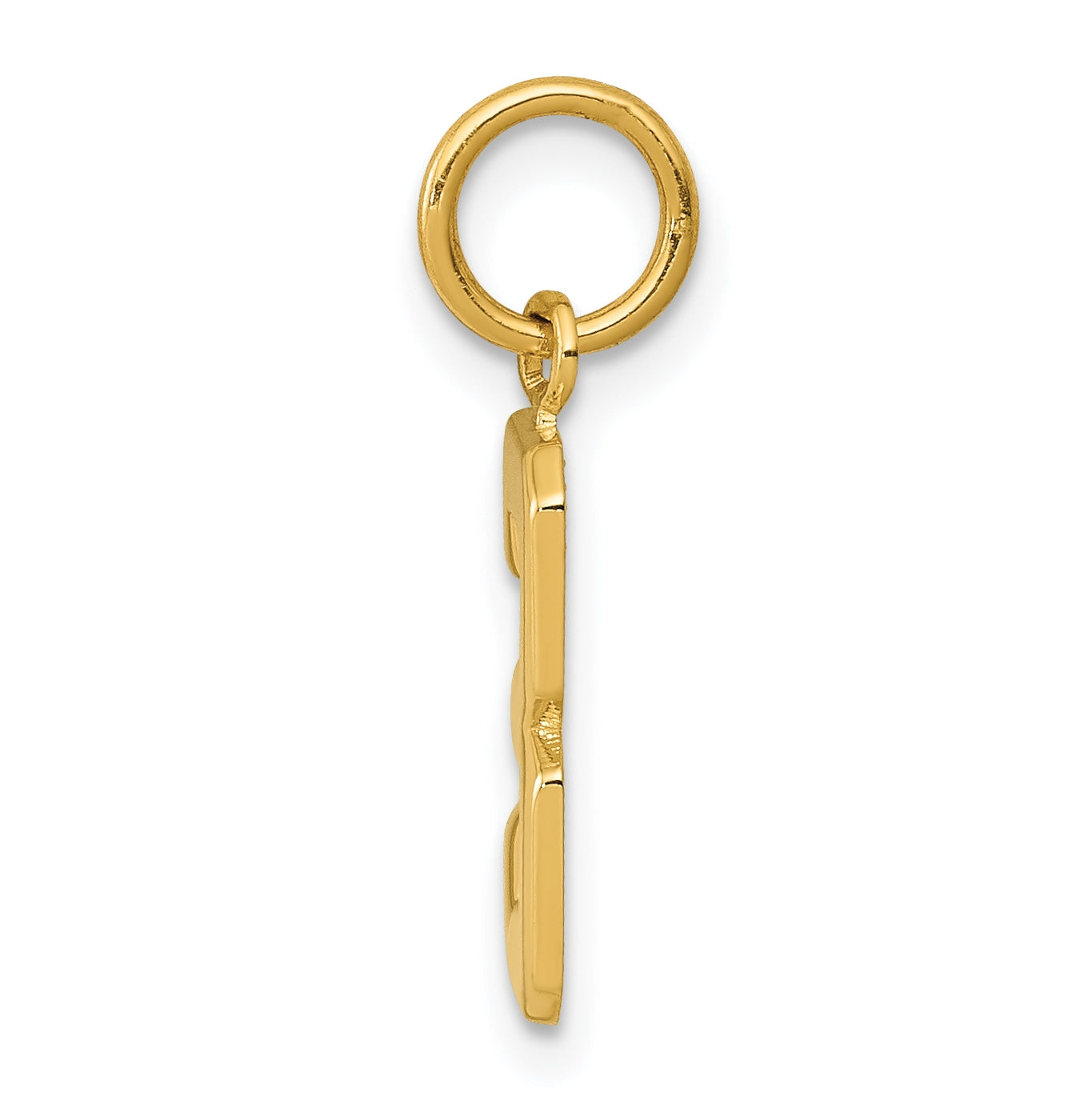 10K Yellow Gold Casted Small Polished Number 3 Charm