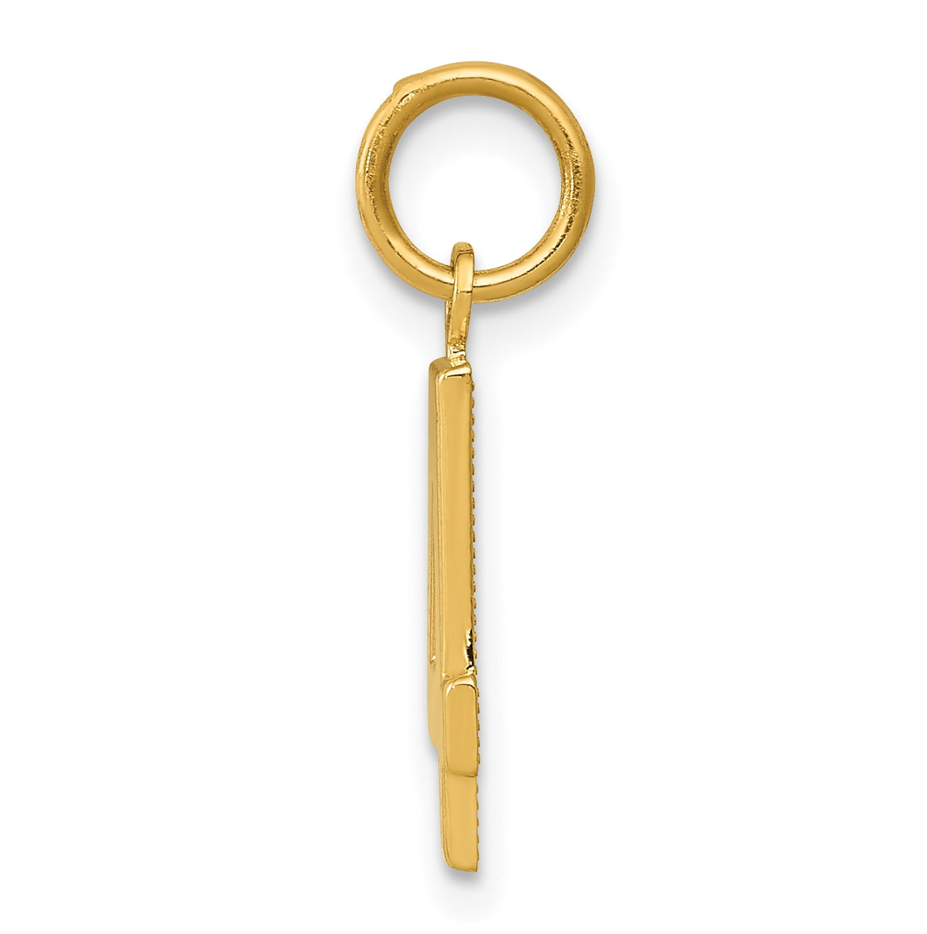 10K Yellow Gold Casted Small Polished Number 4 Charm
