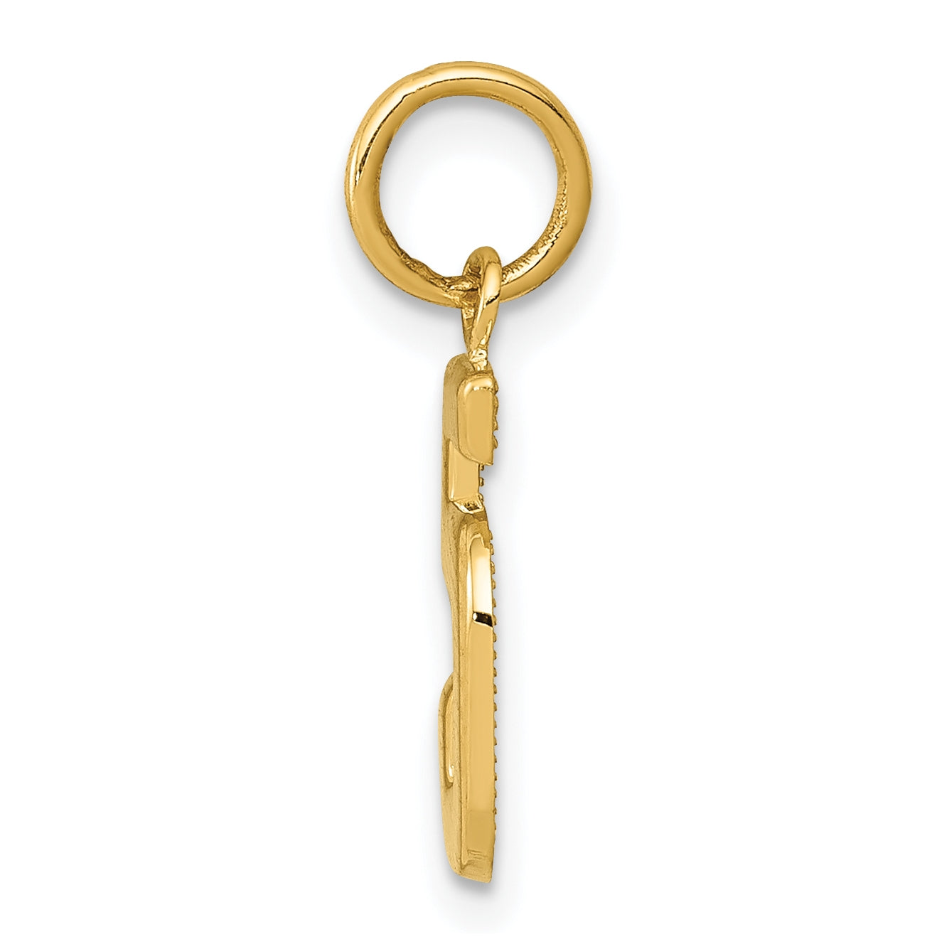 10K Yellow Gold Casted Small Polished Number 5 Charm