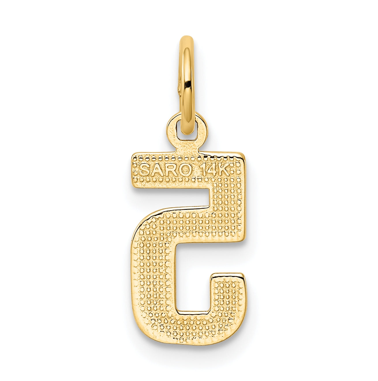 10K Yellow Gold Casted Small Polished Number 5 Charm