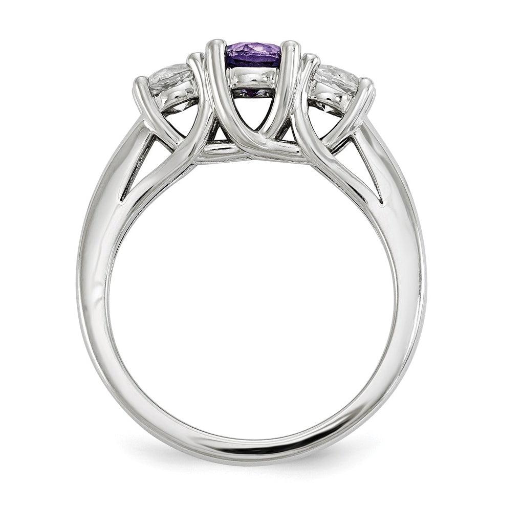10k White Gold Survivor Collection Clear/Gem Pamela Ring – Elegant Jewelry Gift for Birthday, Anniversary, Engagement, Wedding