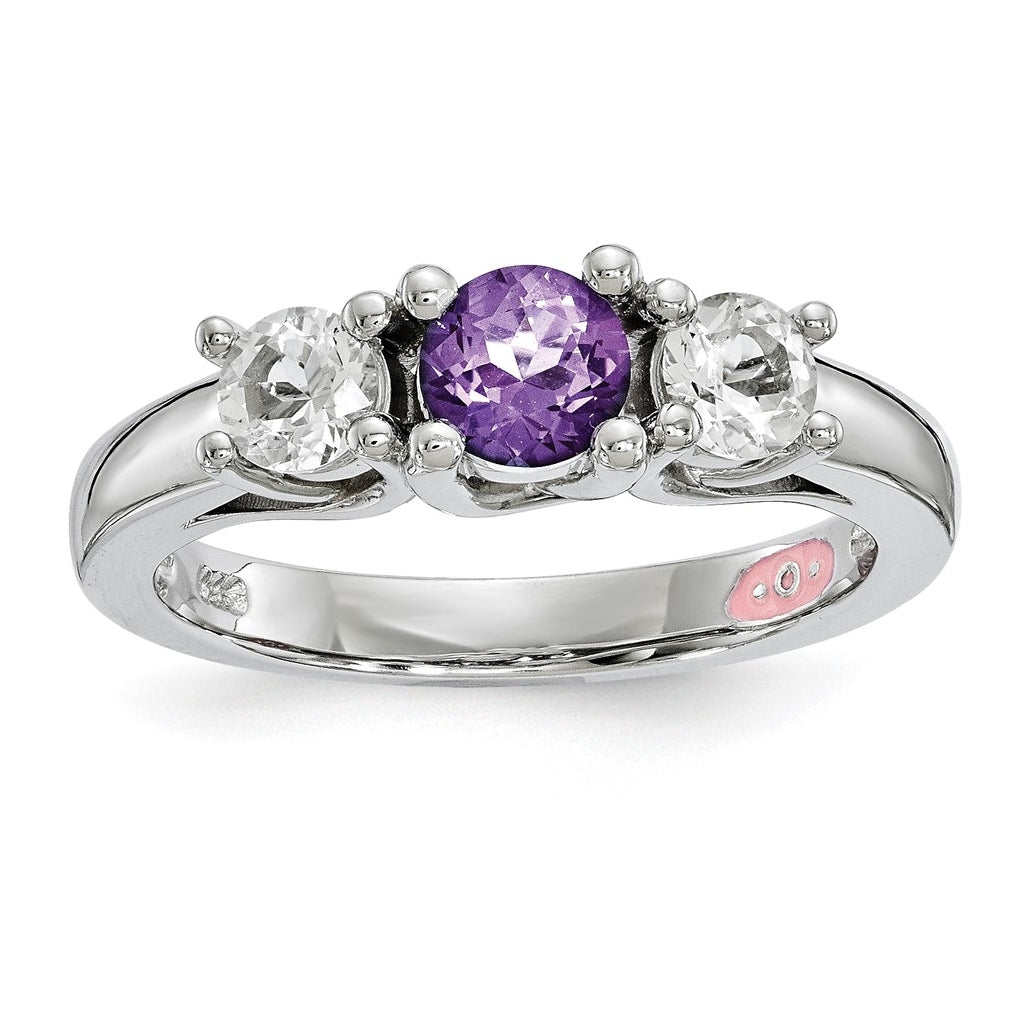 10k White Gold Survivor Collection Clear/Gem Pamela Ring – Elegant Jewelry Gift for Birthday, Anniversary, Engagement, Wedding
