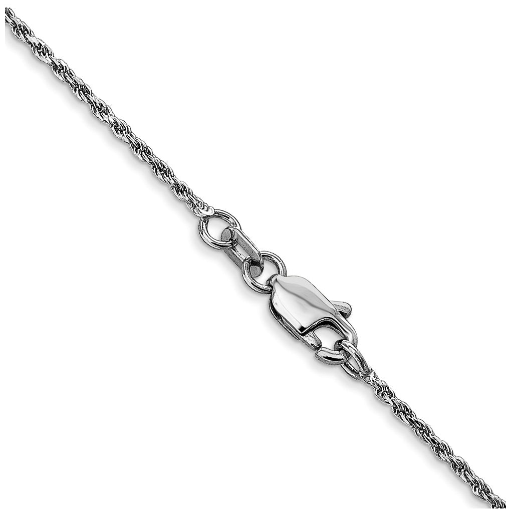 10k White Gold 1.15mm Diamond Cut Machine Made Rope Chain – Elegant Jewelry Gift for Birthday, Anniversary, Engagement, Wedding
