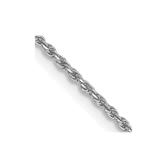 10k White Gold 1.15mm Diamond Cut Machine Made Rope Chain – Elegant Jewelry Gift for Birthday, Anniversary, Engagement, Wedding