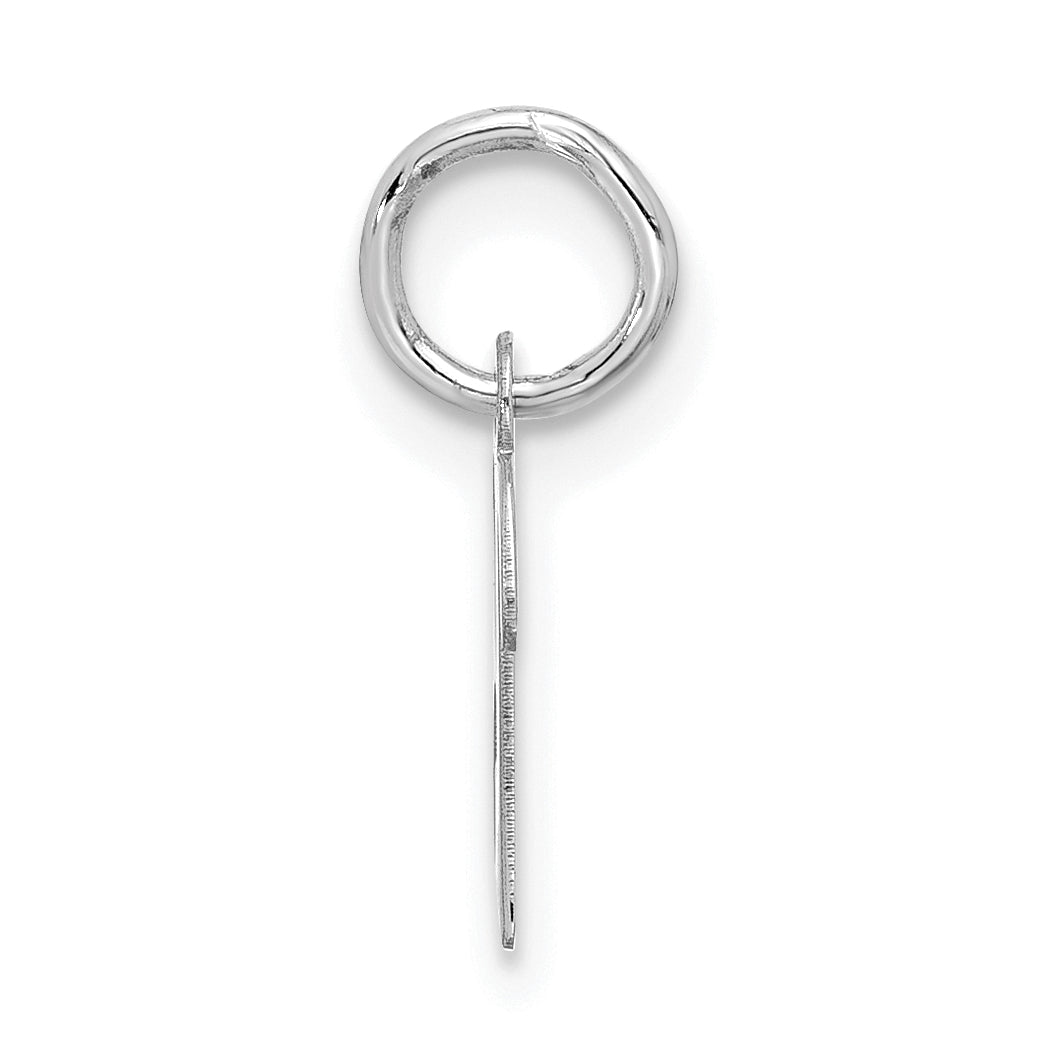 10K White Gold Small-Script Initial B Charm