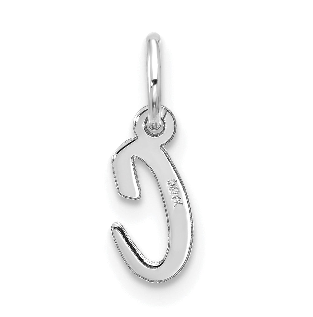 10K White Gold Small-Script Initial C Charm