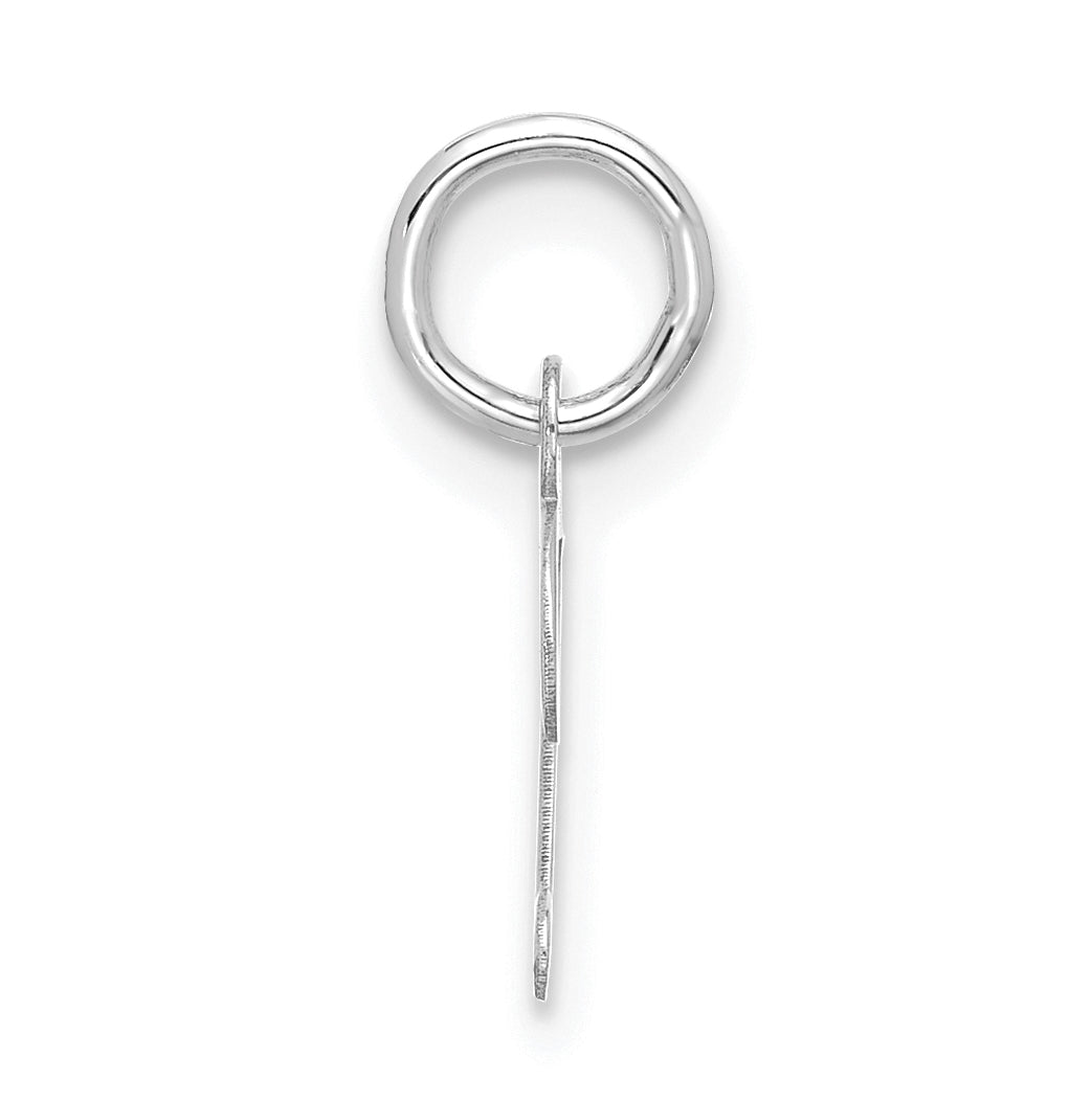 10K White Gold Small-Script Initial D Charm