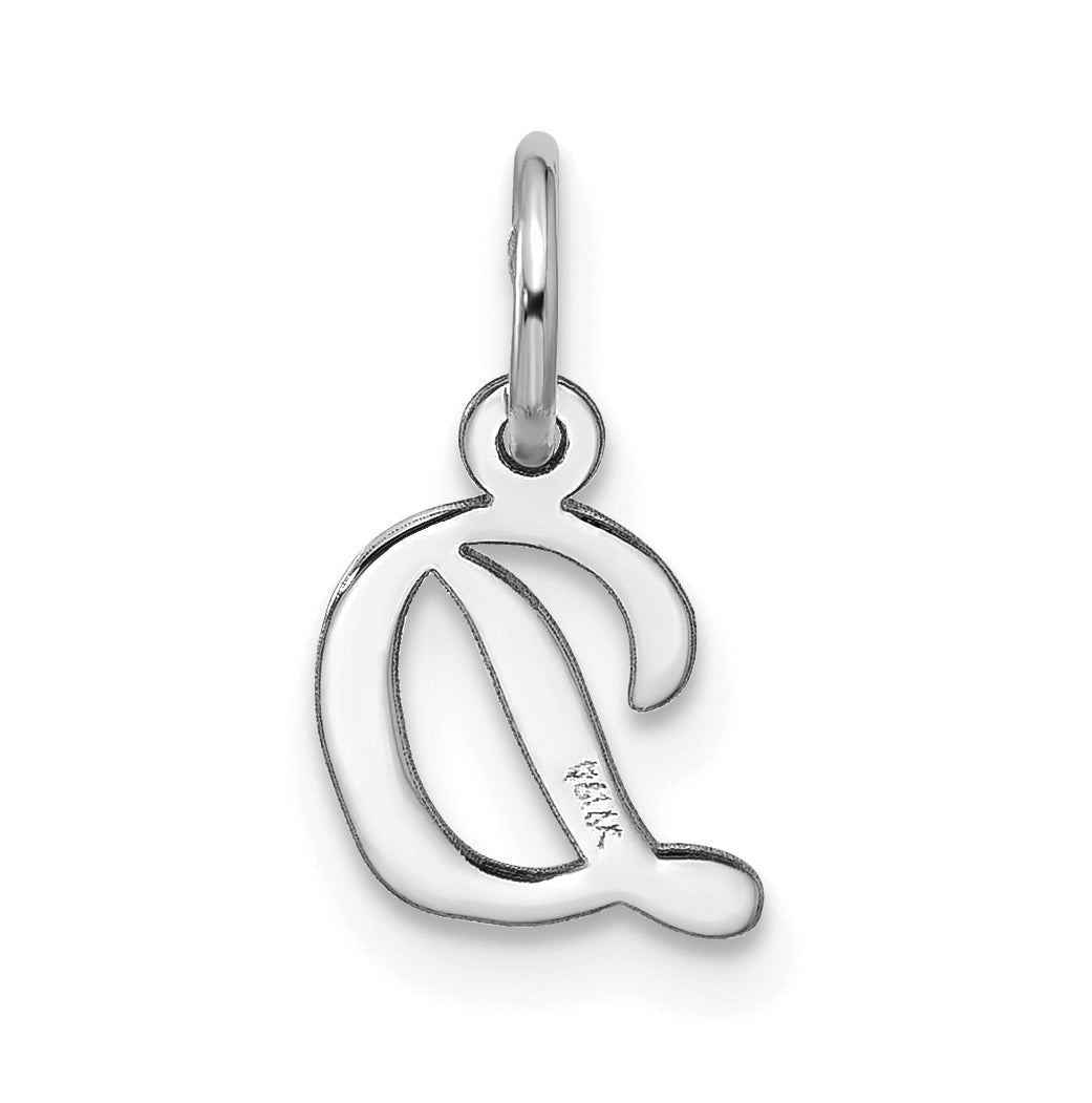 10K White Gold Small-Script Initial D Charm