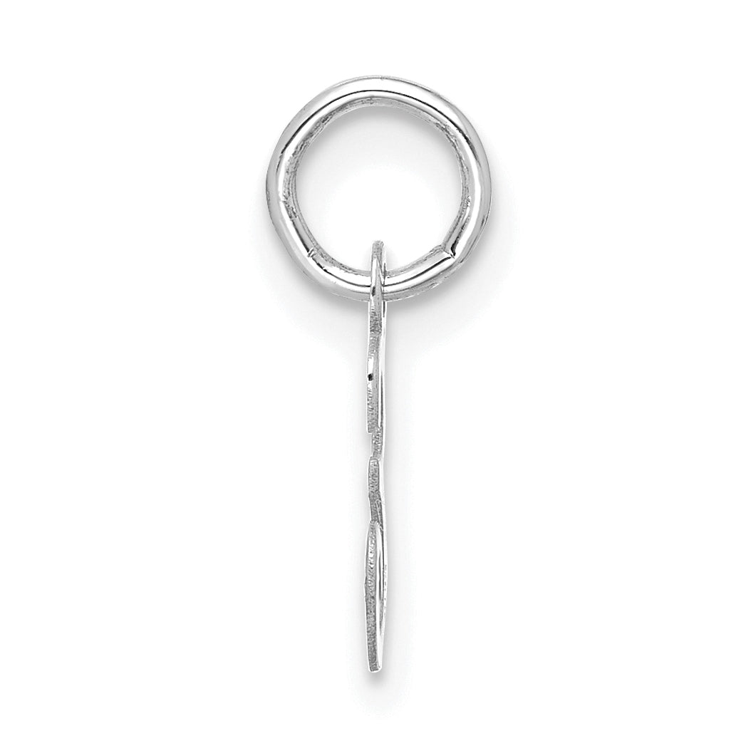 10K White Gold Small-Script Initial E Charm