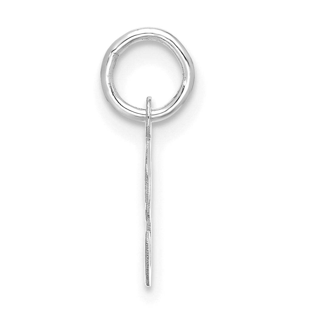 10K White Gold Small-Script Initial F Charm