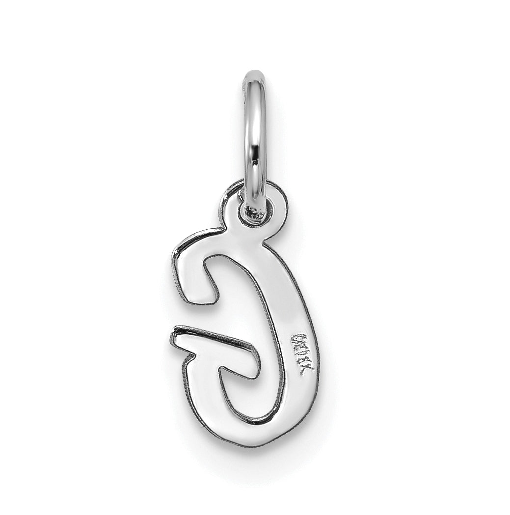 10K White Gold Small-Script Initial G Charm