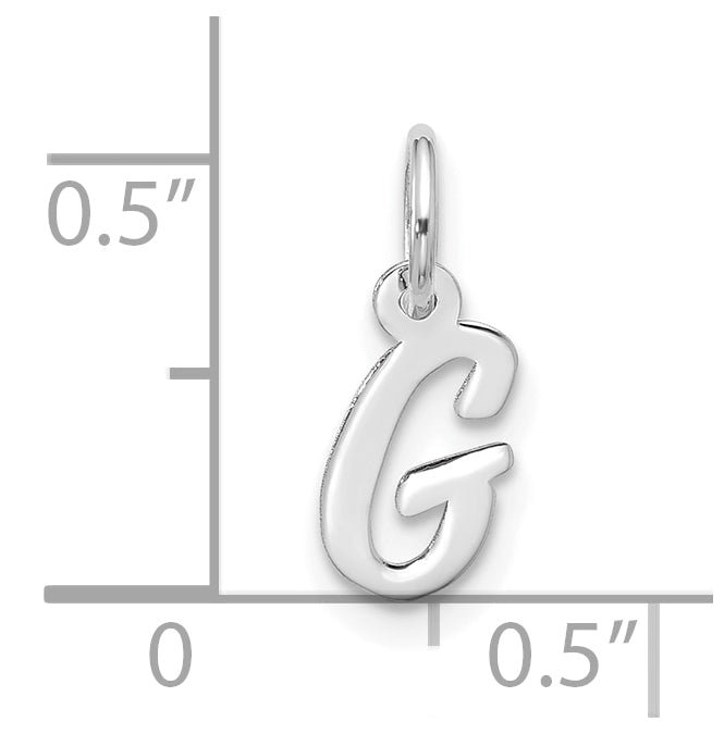 10K White Gold Small-Script Initial G Charm