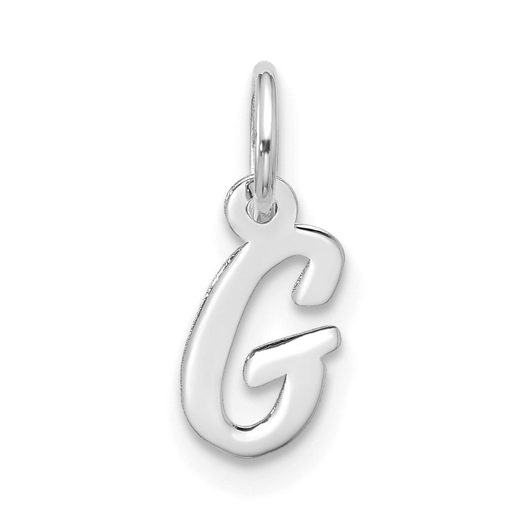 10K White Gold Small-Script Initial G Charm