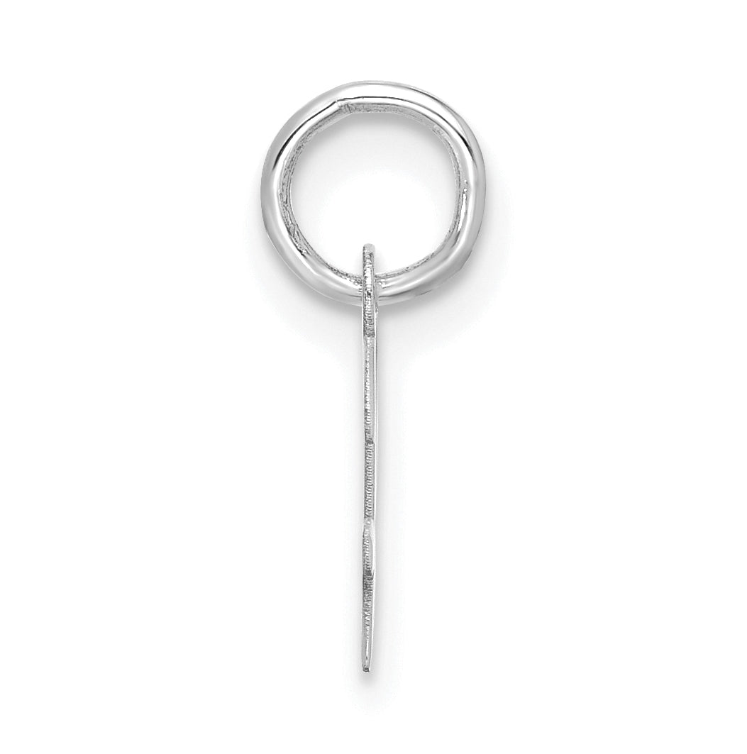 10K White Gold Small-Script Initial H Charm