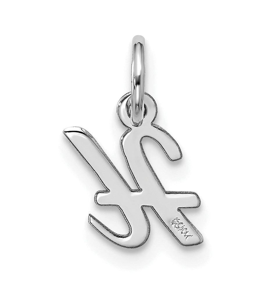 10K White Gold Small-Script Initial H Charm