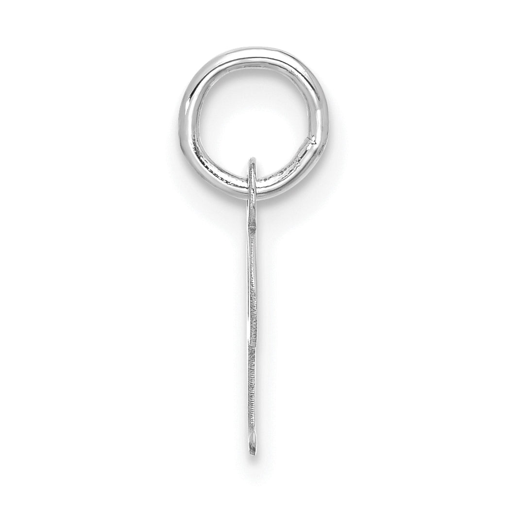 10K White Gold Small-Script Initial I Charm