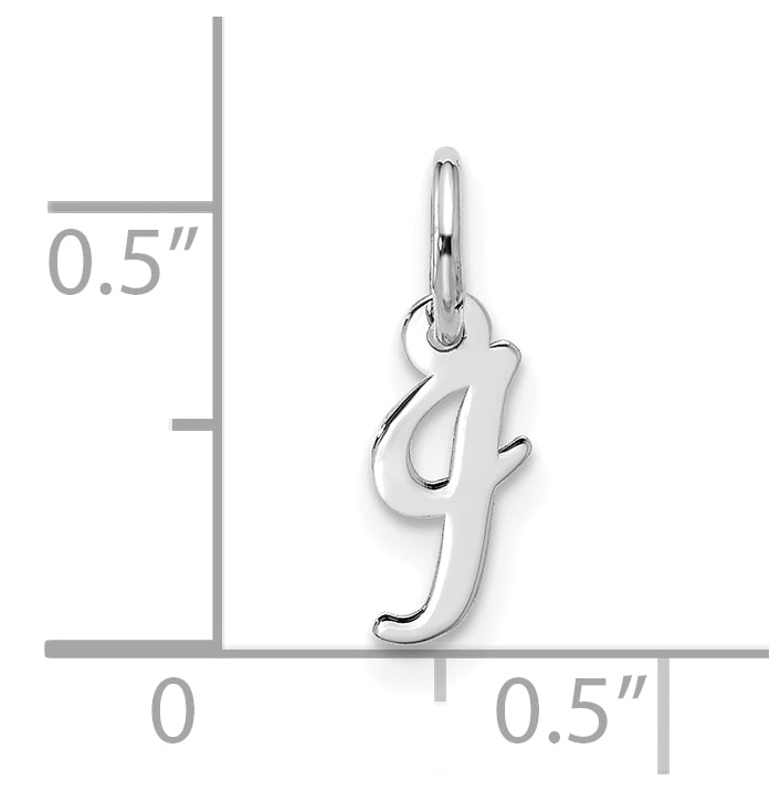 10K White Gold Small-Script Initial I Charm