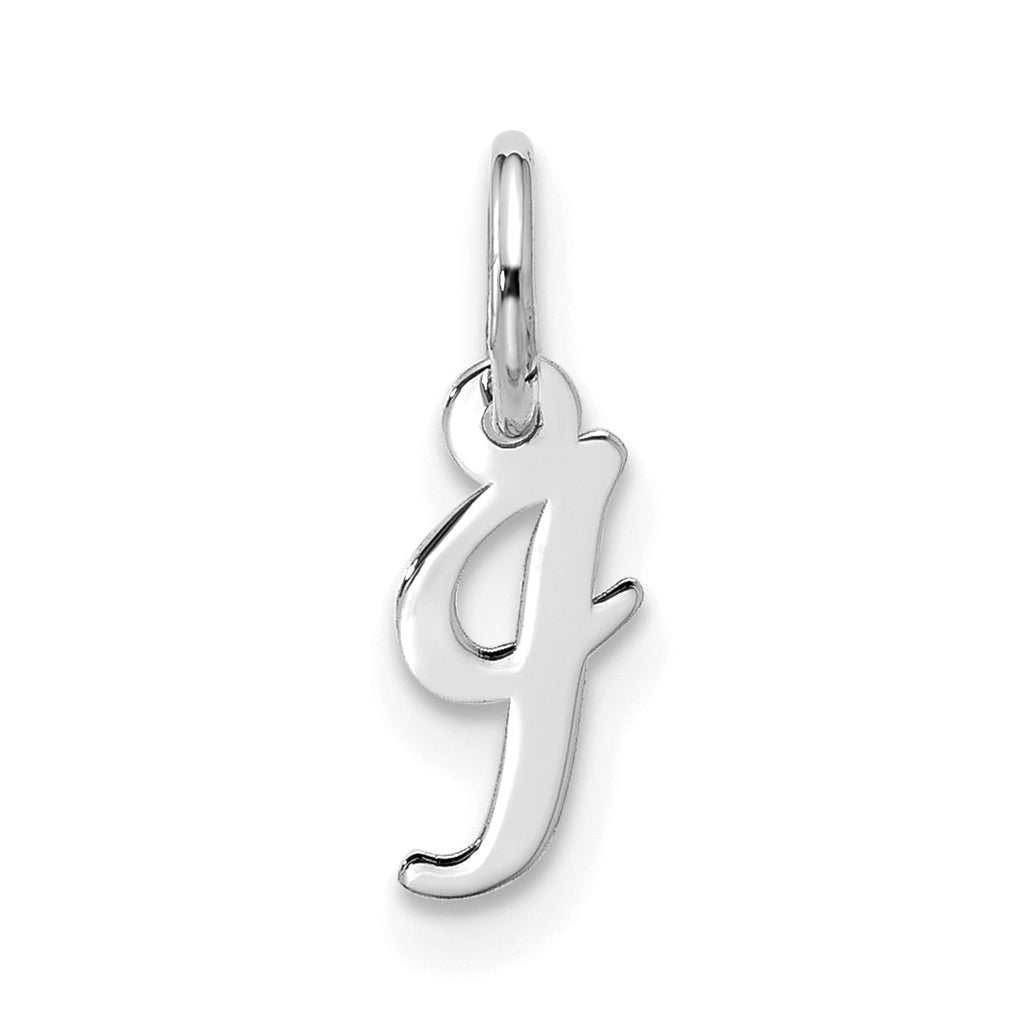 10K White Gold Small-Script Initial I Charm