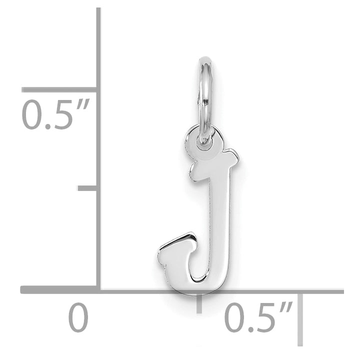 10K White Gold Small-Script Initial J Charm