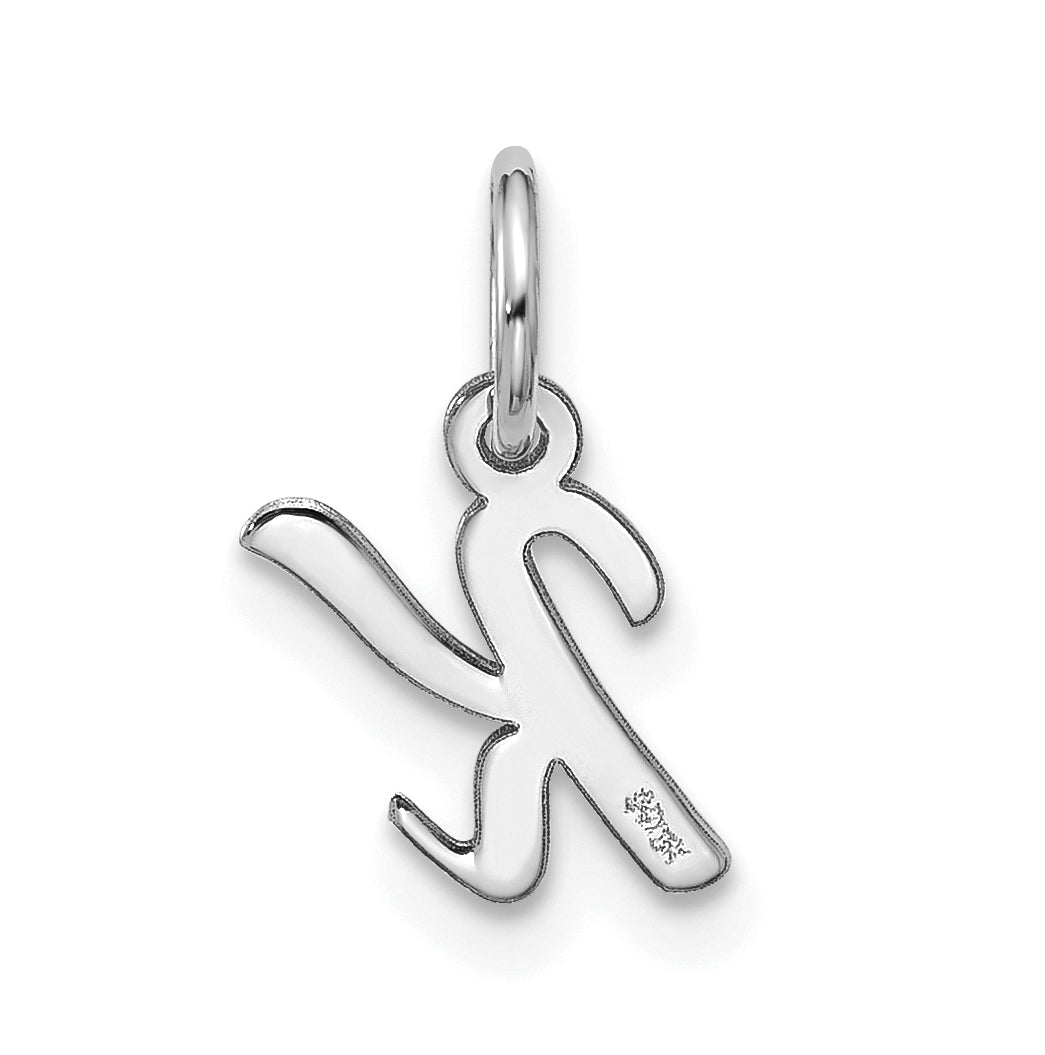 10K White Gold Small-Script Initial K Charm