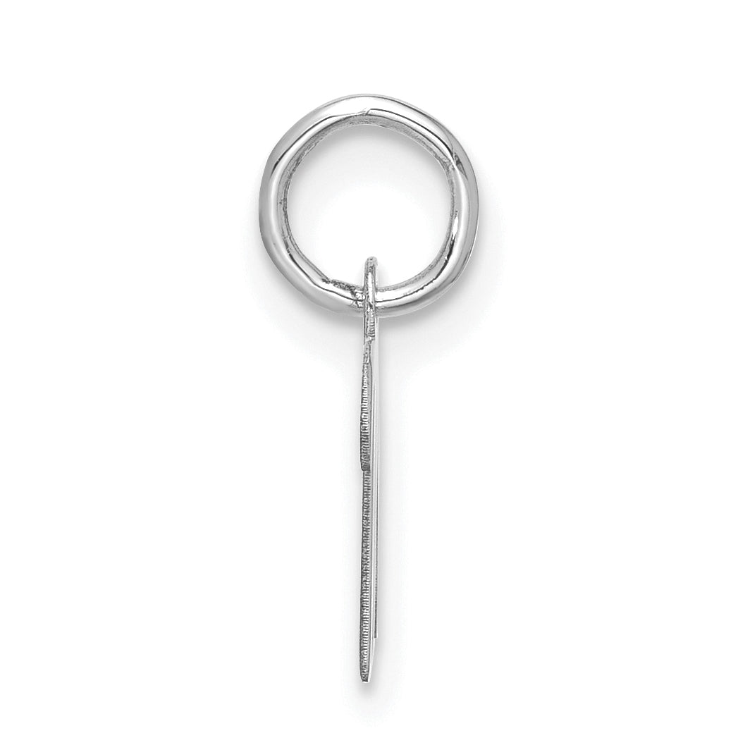 10K White Gold Small-Script Initial M Charm