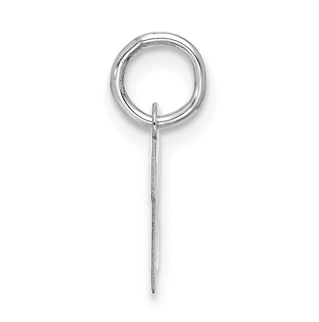 10K White Gold Small-Script Initial N Charm