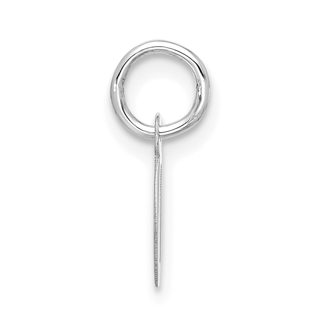 10K White Gold Small Script Initial Q Charm