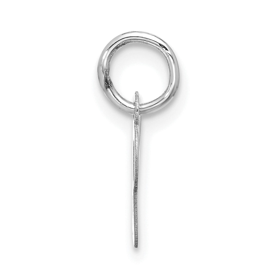 10K White Gold Small Script Initial U Charm