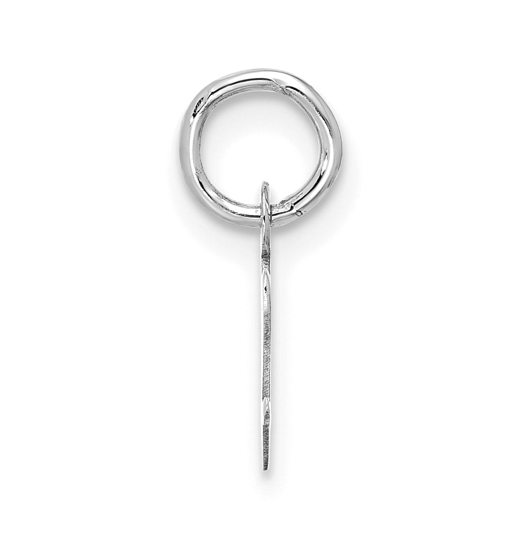 10K White Gold Small-Script Initial V Charm
